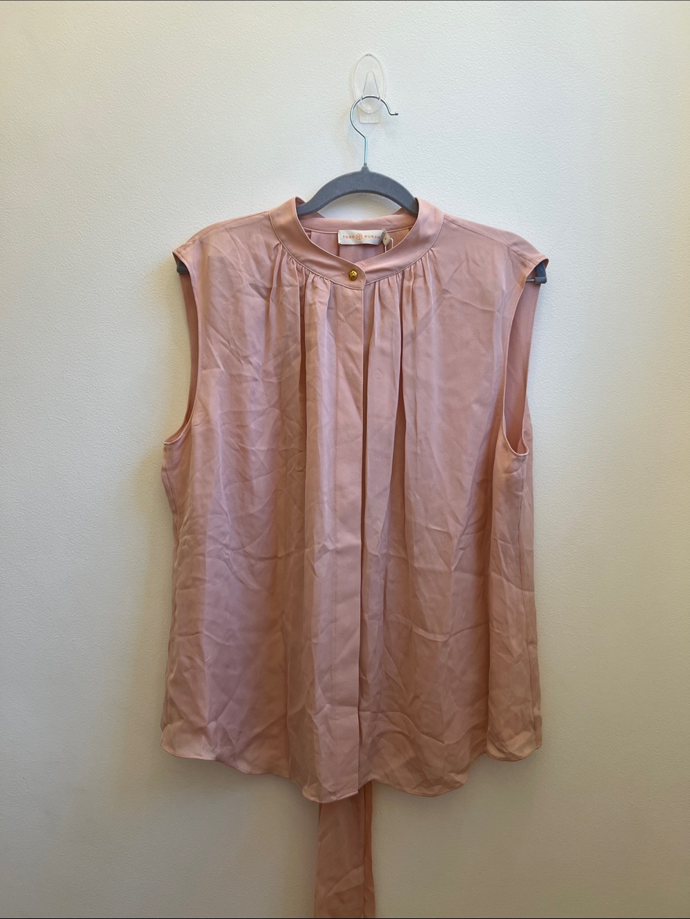 NWT Tory Burch Pink Silk Sleeveless Blouse.